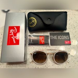RayBan Round Double Bridge Sunglasses